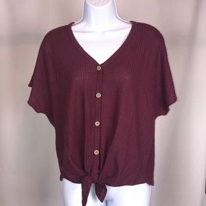 ACEMI Juniors Button & Tie Front Top